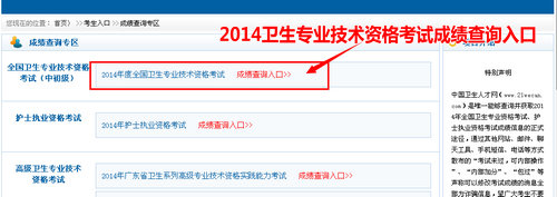 2014年衛(wèi)生專(zhuān)業(yè)技術(shù)資格考試成績(jī)查詢?nèi)肟? width=