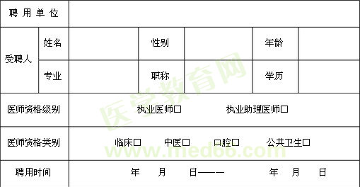 執(zhí)業(yè)醫(yī)師聘用證明