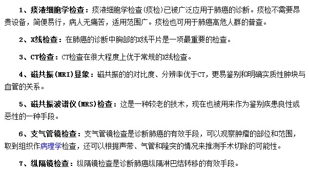 診斷肺癌可以做哪些檢查項目？