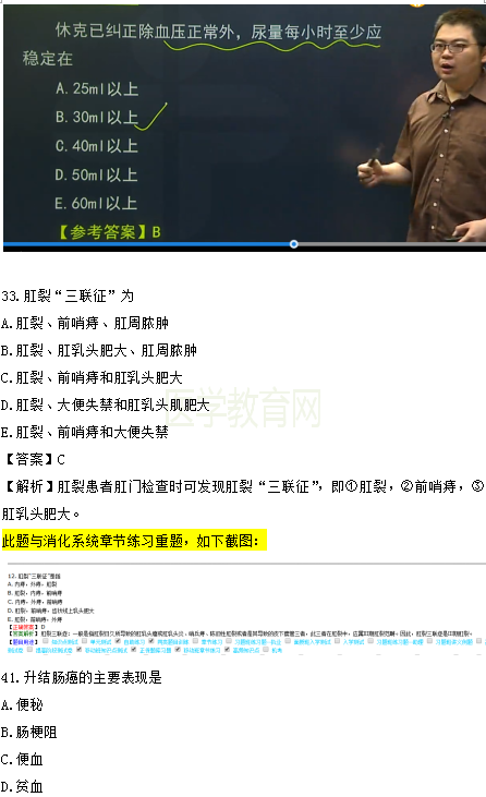 醫(yī)學教育網(wǎng)課程 VS 2018年臨床執(zhí)業(yè)醫(yī)師試題（第三單元）