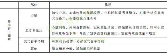 異丙腎上腺素的作用