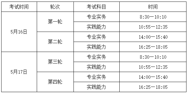 考試時(shí)間安排