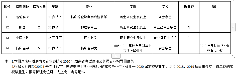 2020年12月湖南省邵東市人民醫(yī)院招聘醫(yī)護人員崗位計劃表1