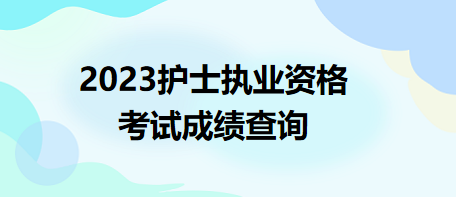 2023護(hù)士執(zhí)業(yè)資格考試成績查詢