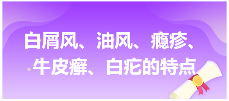 白屑風、油風、癮疹、牛皮癬、白疕的特點