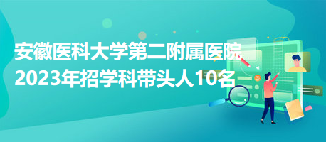 安徽醫(yī)科大學(xué)第二附屬醫(yī)院2023年招學(xué)科帶頭人10名