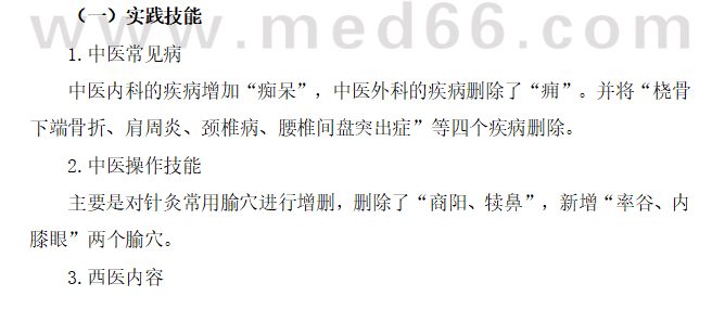 二、2025年中醫(yī)執(zhí)業(yè)醫(yī)師考試大綱具體科目變動情況1